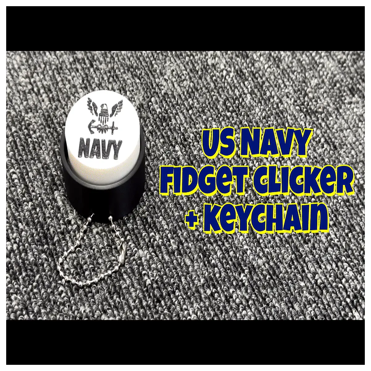 navy stress relief clicker keychain fidget toy for anxiety adhd
