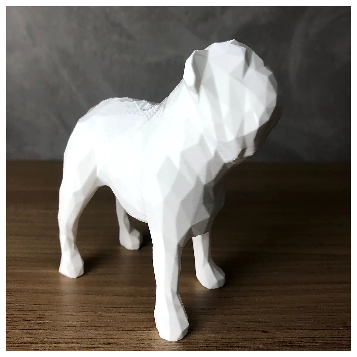 low poly bulldog figurine british bulldog statue polygonal dog art decor geometric pet sculpture