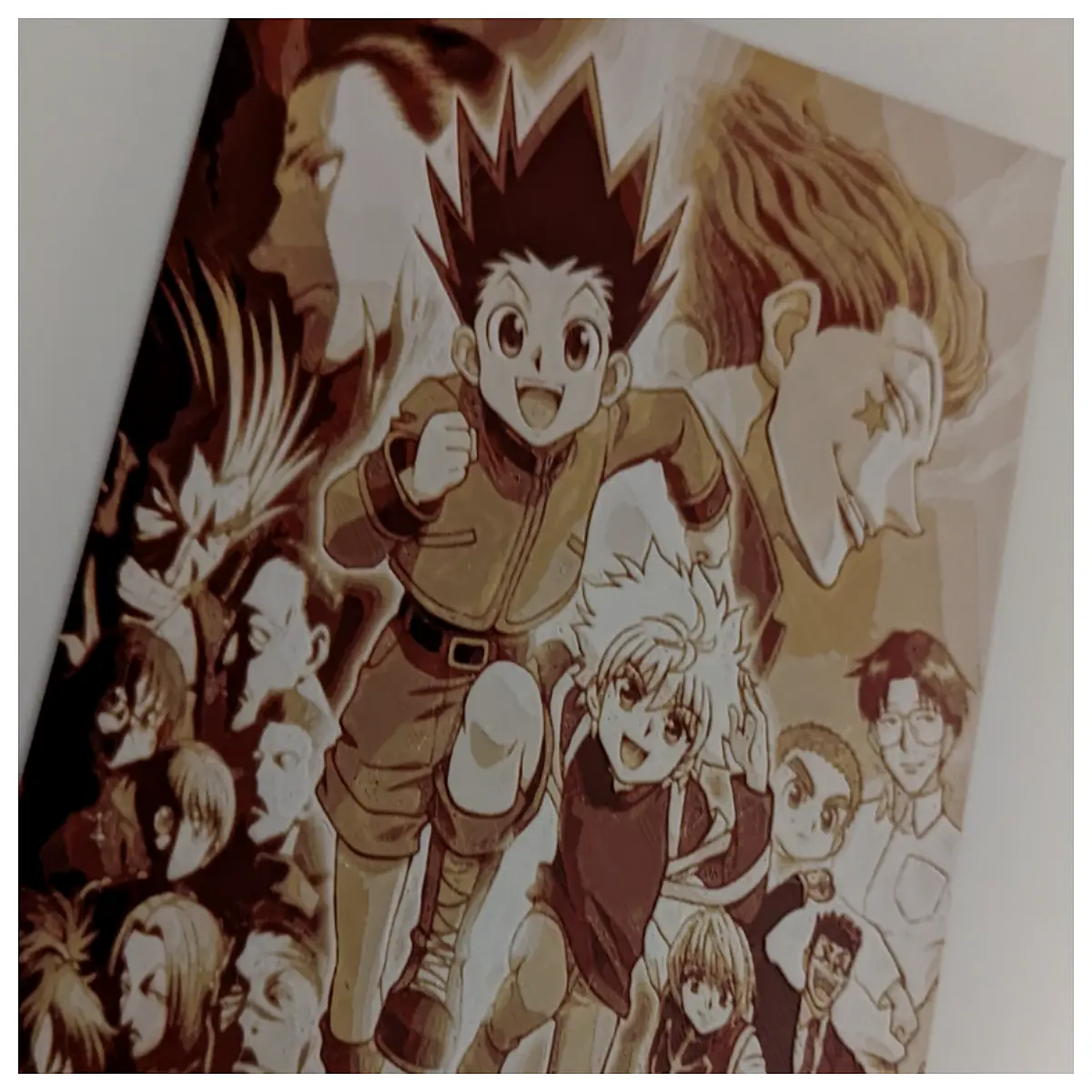 hunter x hunter bas relief wall art anime decor hero portrait canvas print for bedroom gaming room