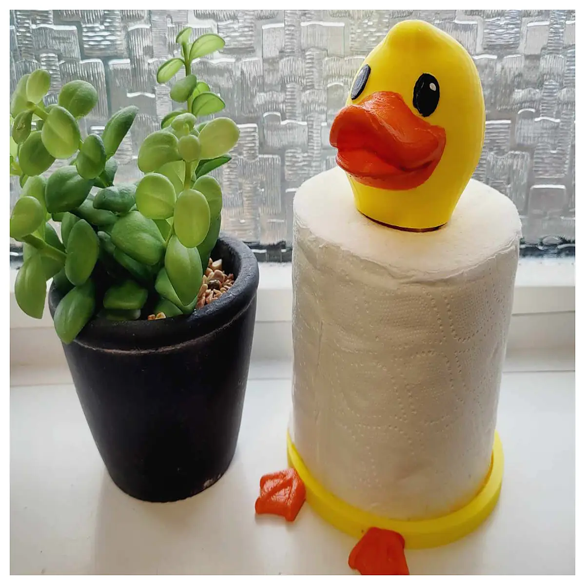 cute rubber duck toilet paper holder bathroom decor wall mounted tissue dispenser