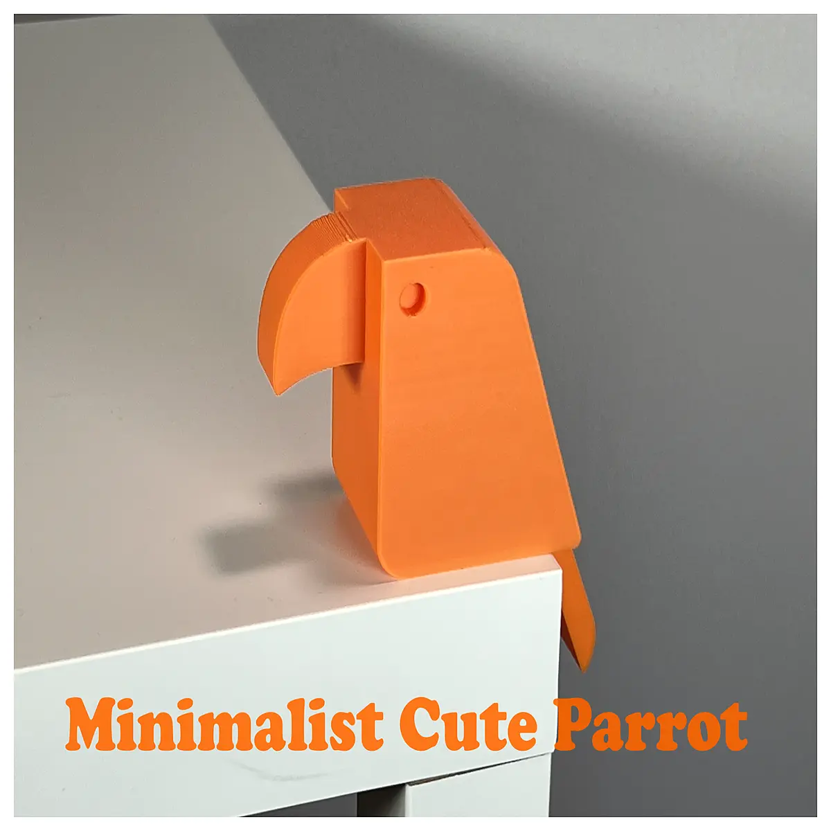 cute minimalist parrot figurine desk decor resin animal statue for home office shelf ornament