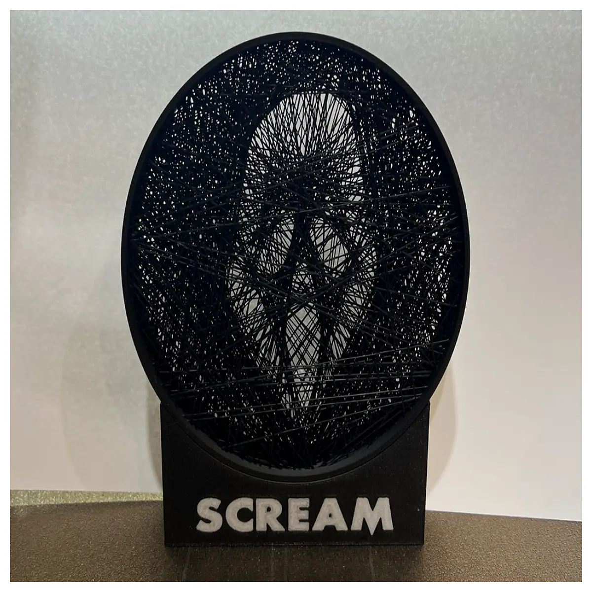 screaming string art with base wall decor abstract wire sculpture home office accent piece