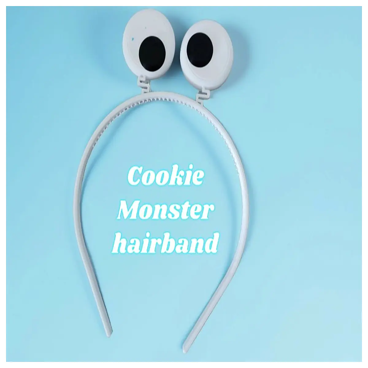 cookie headband for kids blue fuzzy hair accessory party favor face costume band