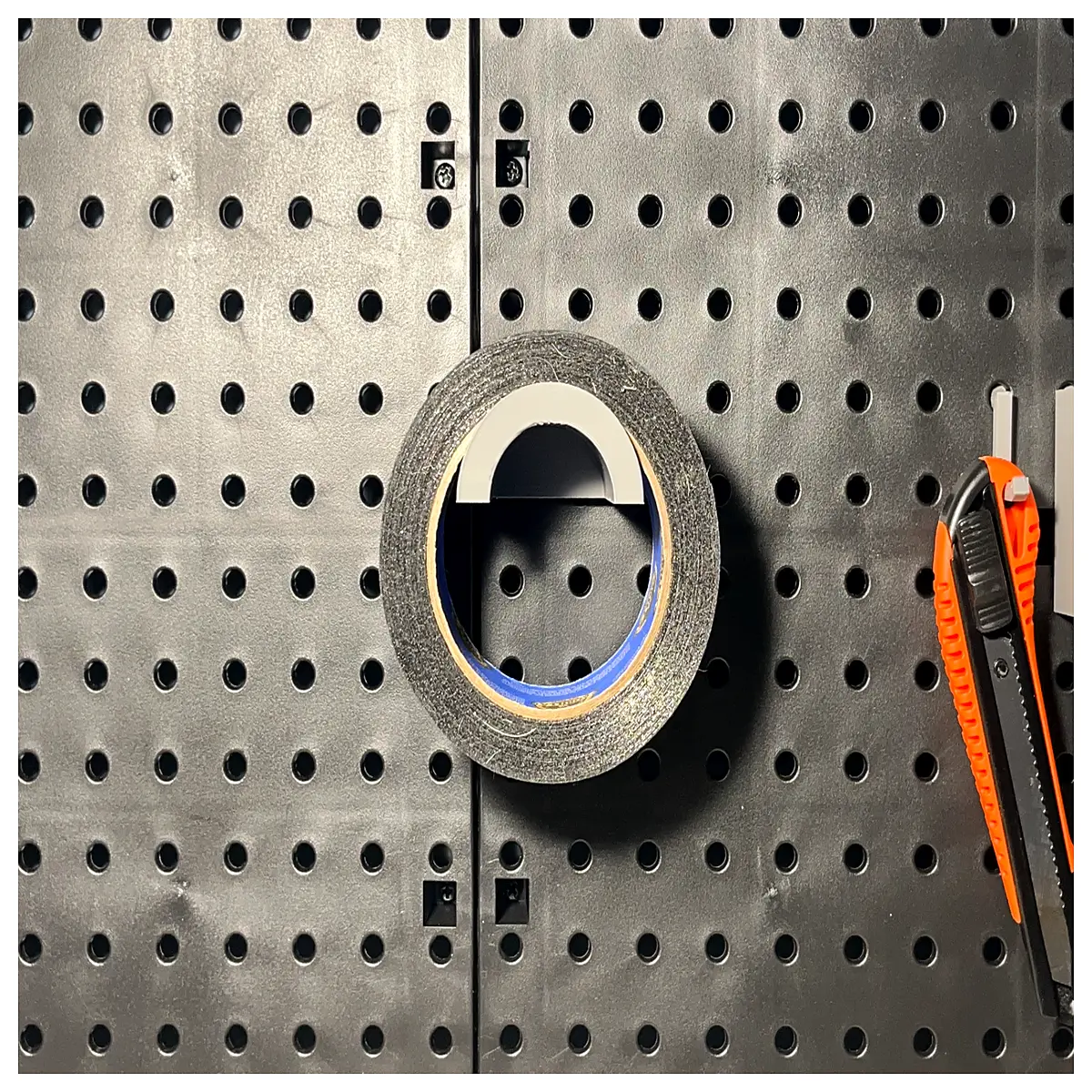 1 inch pegboard tape dispenser holder organizer for garage workshop tool storage wall mount
