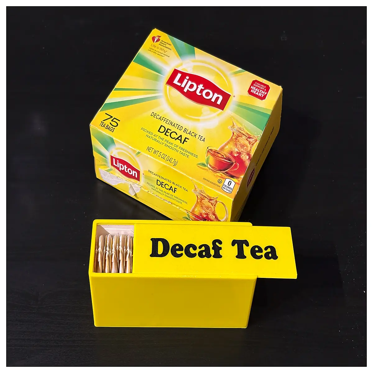 lipton tea storage box organizer plastic container for loose leaf or bagged tea kitchen countertop jar with lid to keep freshness