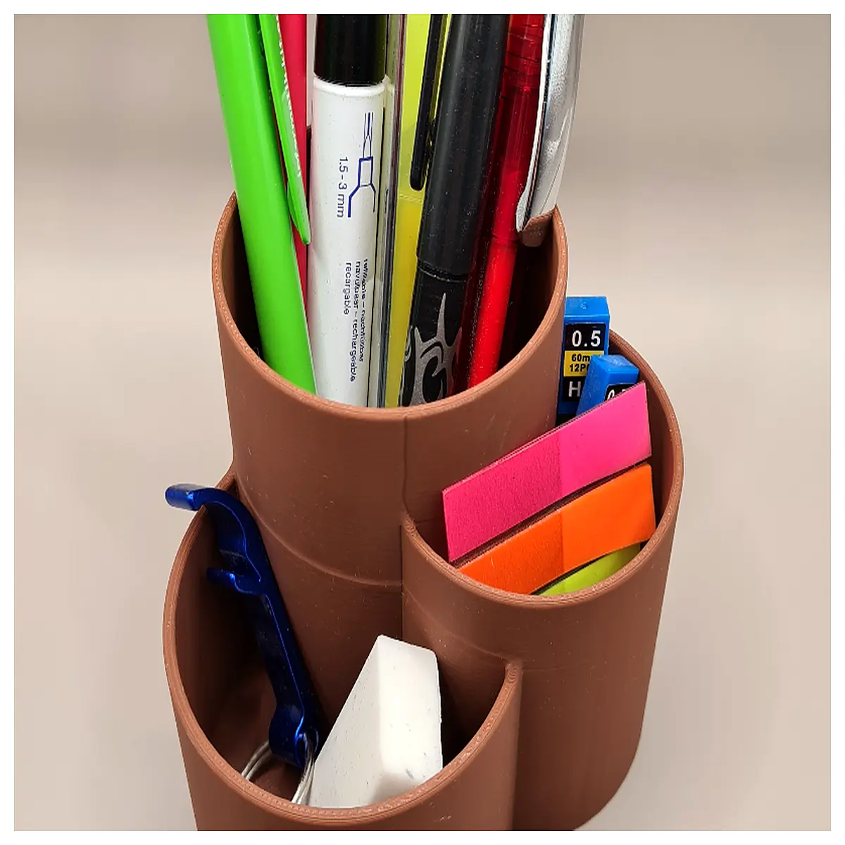 desk organizer with pencil holder slot wooden pen cup for office supplies storage