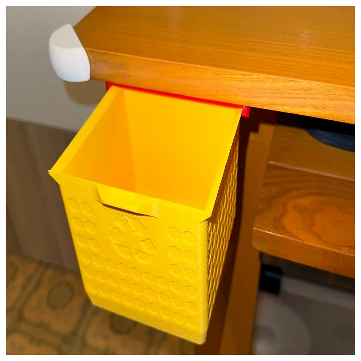 sliding trash can under desk for home office desktop waste bin with lid