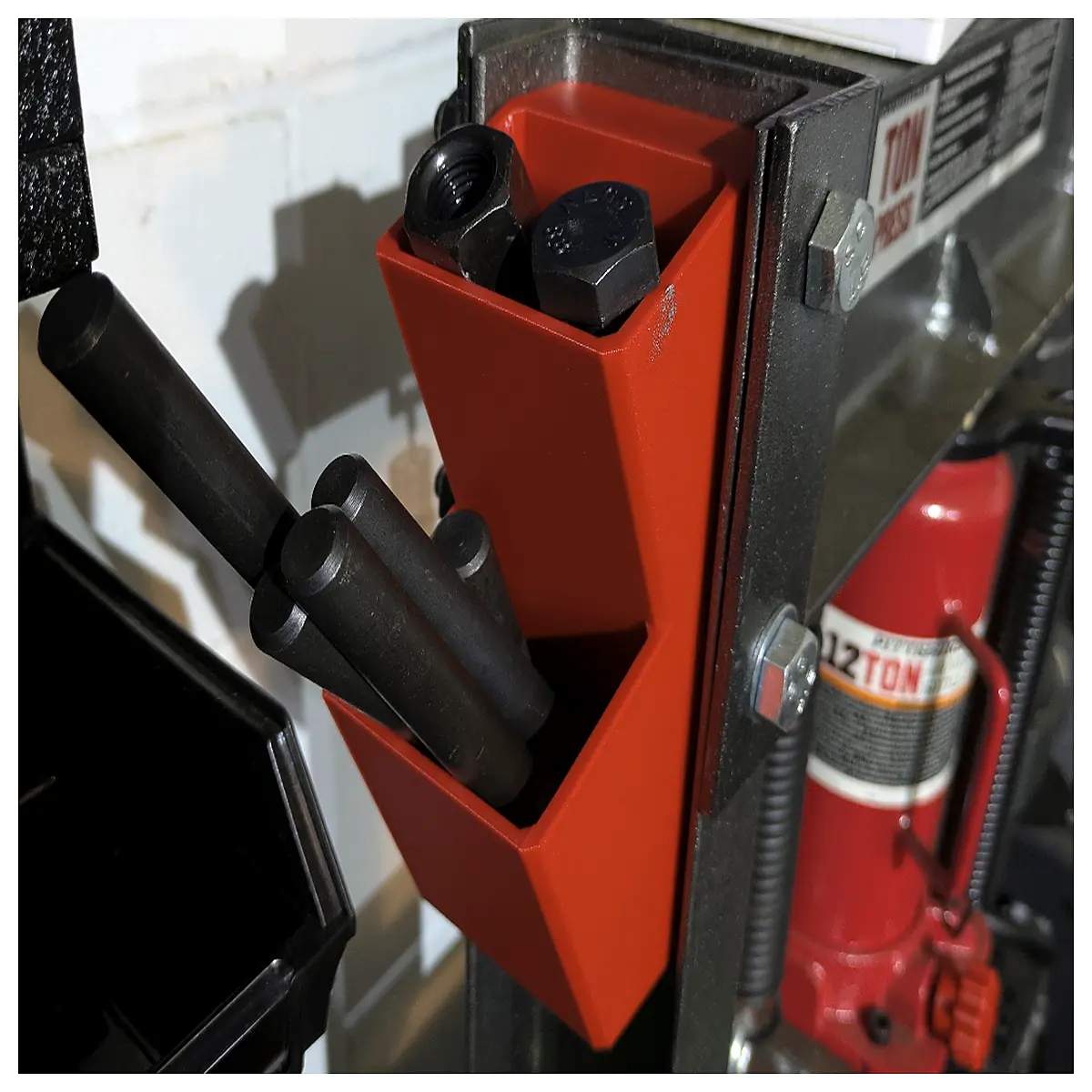 duty hydraulic press storage box 12 ton capacity industrial grade steel organizer for garage workshop tools