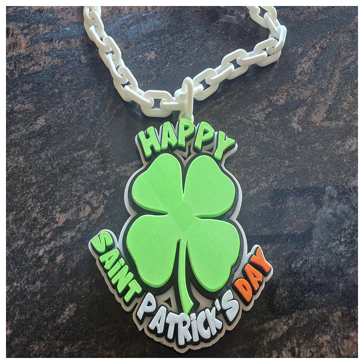 st patricks day shamrock necklace with clasp lucky charm pendant