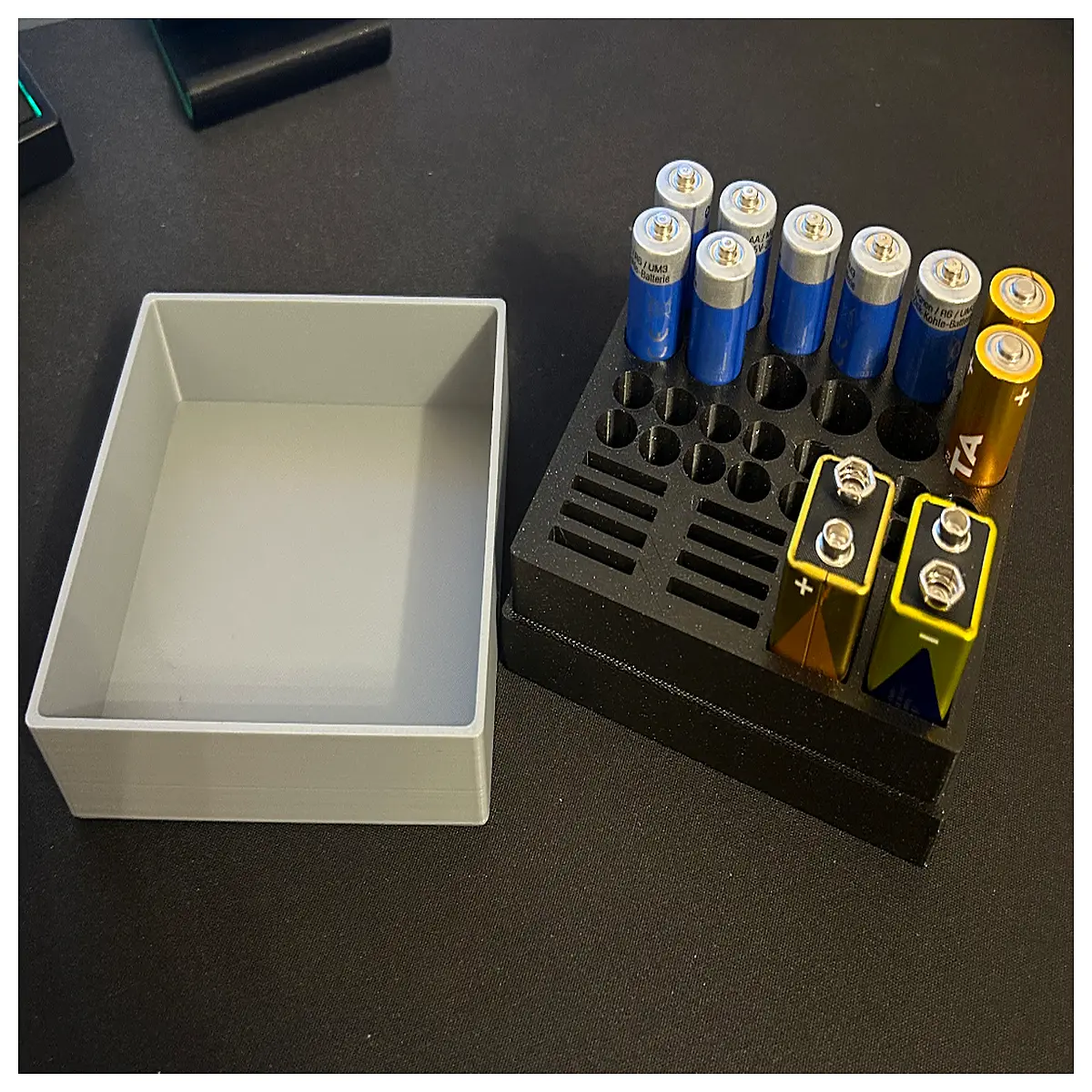 small battery organizer box for aa aaa 9v storage case with lid