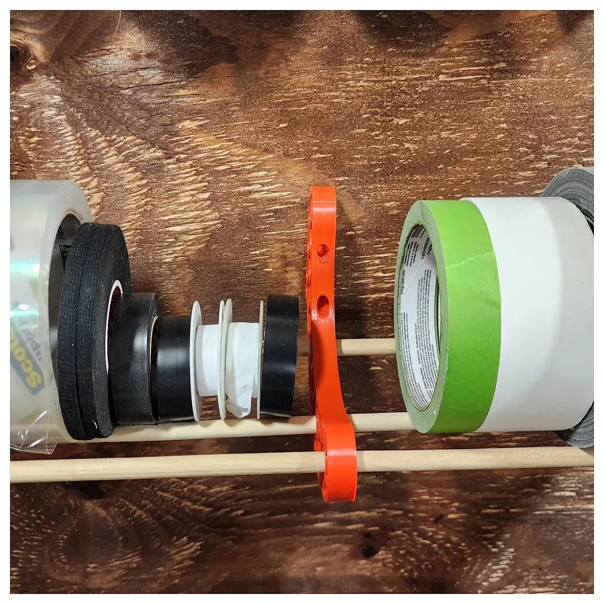 duty wall mounted tape dispenser holder for duct packing masking tape roll organizer
