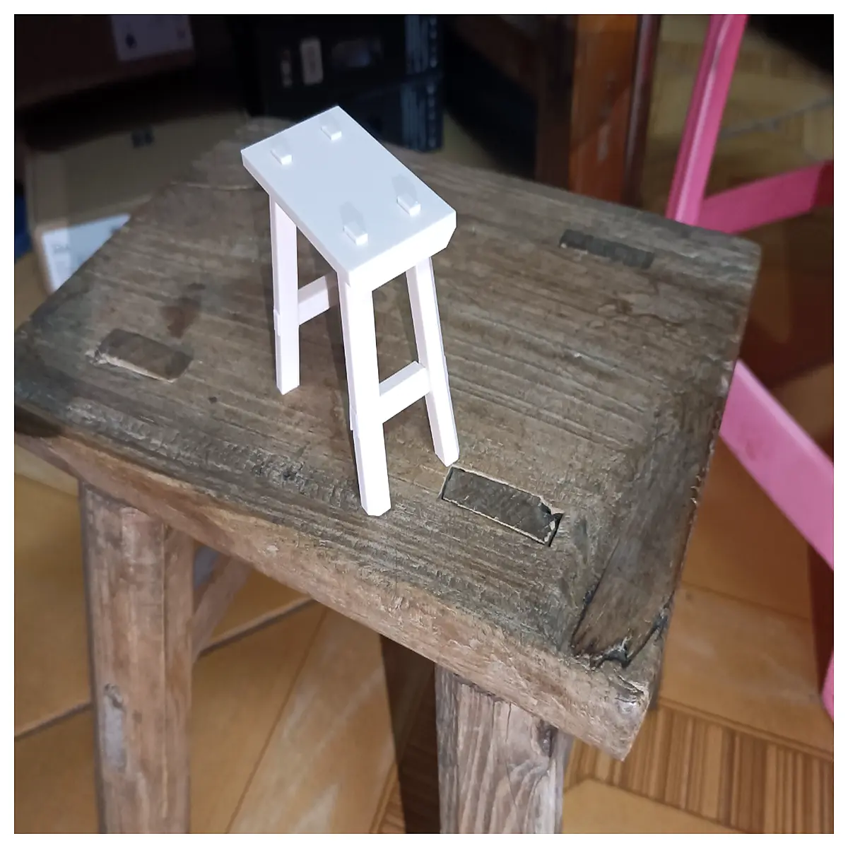 wooden footstool for living room low height stool small side table广西 style rustic furniture