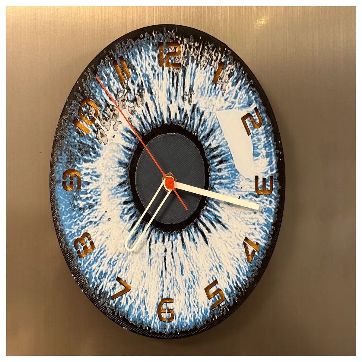 wall clock with blue eyes design large decorative wall timepiece for living room modern art face clock eye motif home decor