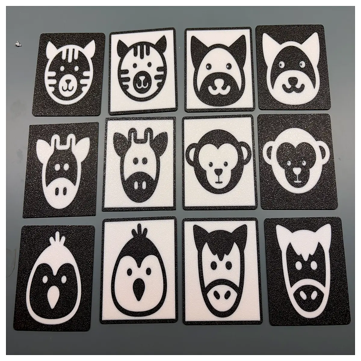 baby animal flashcards high contrast white cards for newborns visual stimulation early learning educational toys
