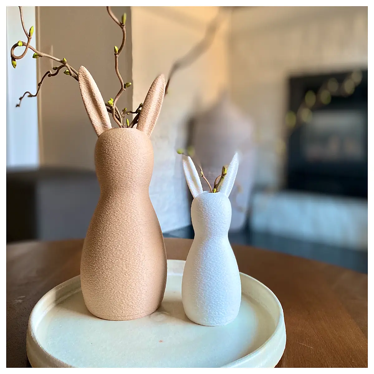 cute bunny plush vase easter decor spring table centerpiece egg hunt basket holder