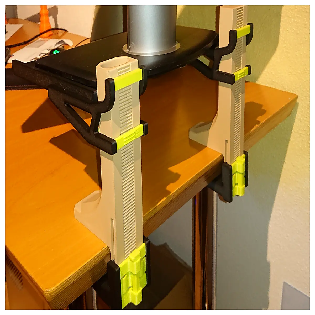 dual monitor arm mount adjustable gas spring desk ergonomic neck for