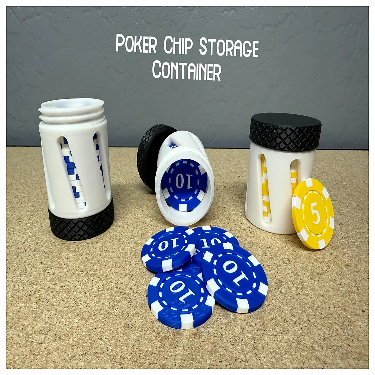 poker chip storage box organizer with lid 16 capacity tray holder for casino games