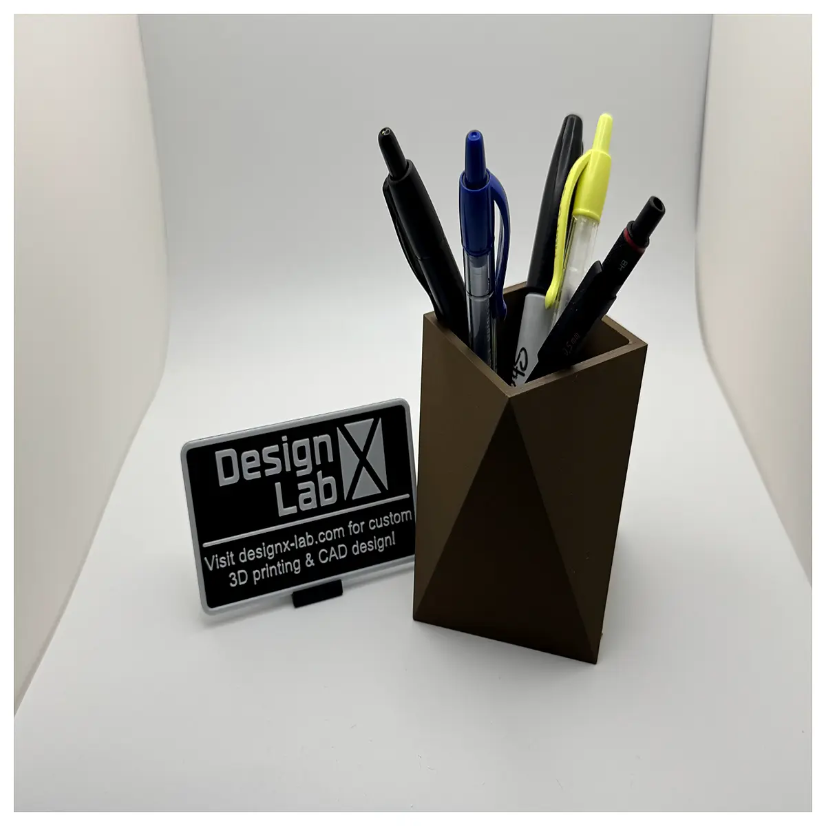 sharp geometric water pen cup modern minimalist desk organizer office men women