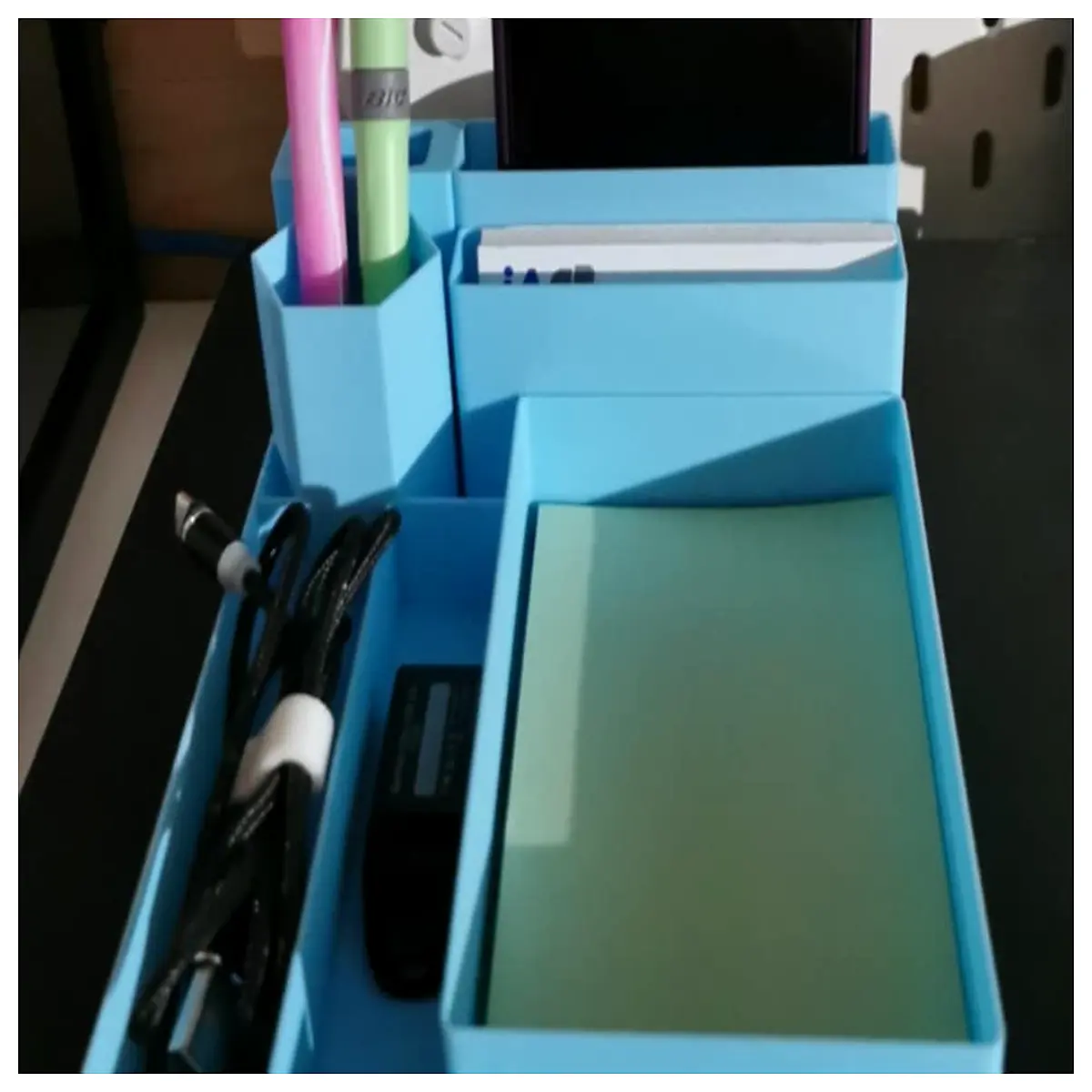 desk organizer with phone holder and business card slot clutter office accessories for workspace
