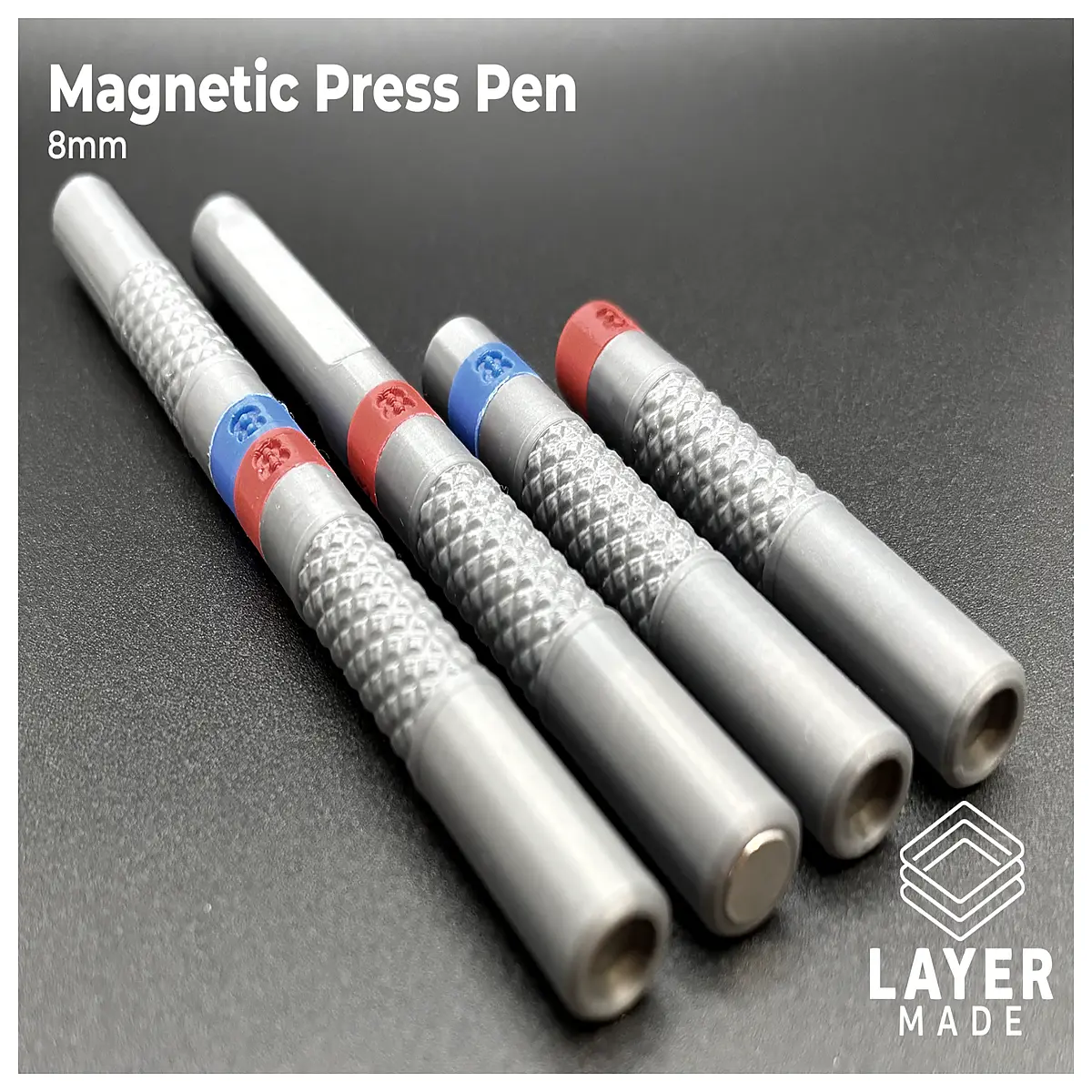 magnetic snap pen 8mm refillable clicky ballpoint for journaling pocket travel