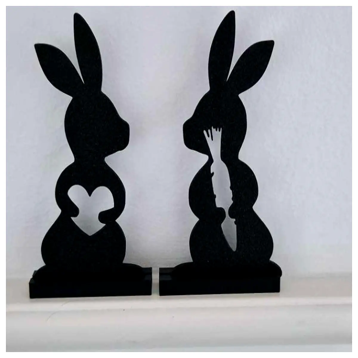 easter bunny figurine with base cute spring home decor pastel ceramic rabbit statue for shelf