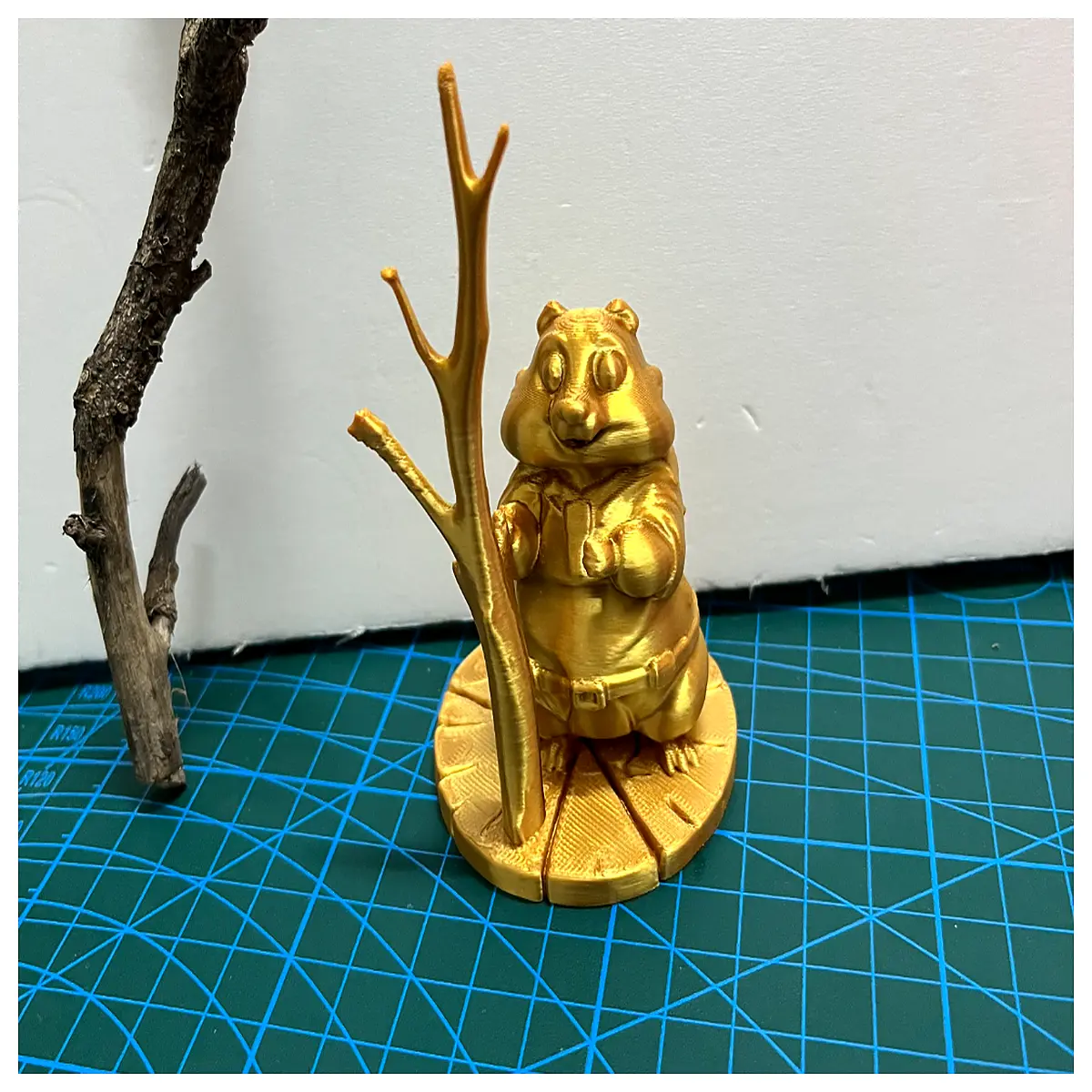 cute mini groundhog desk statue worker holding sign funny office decor