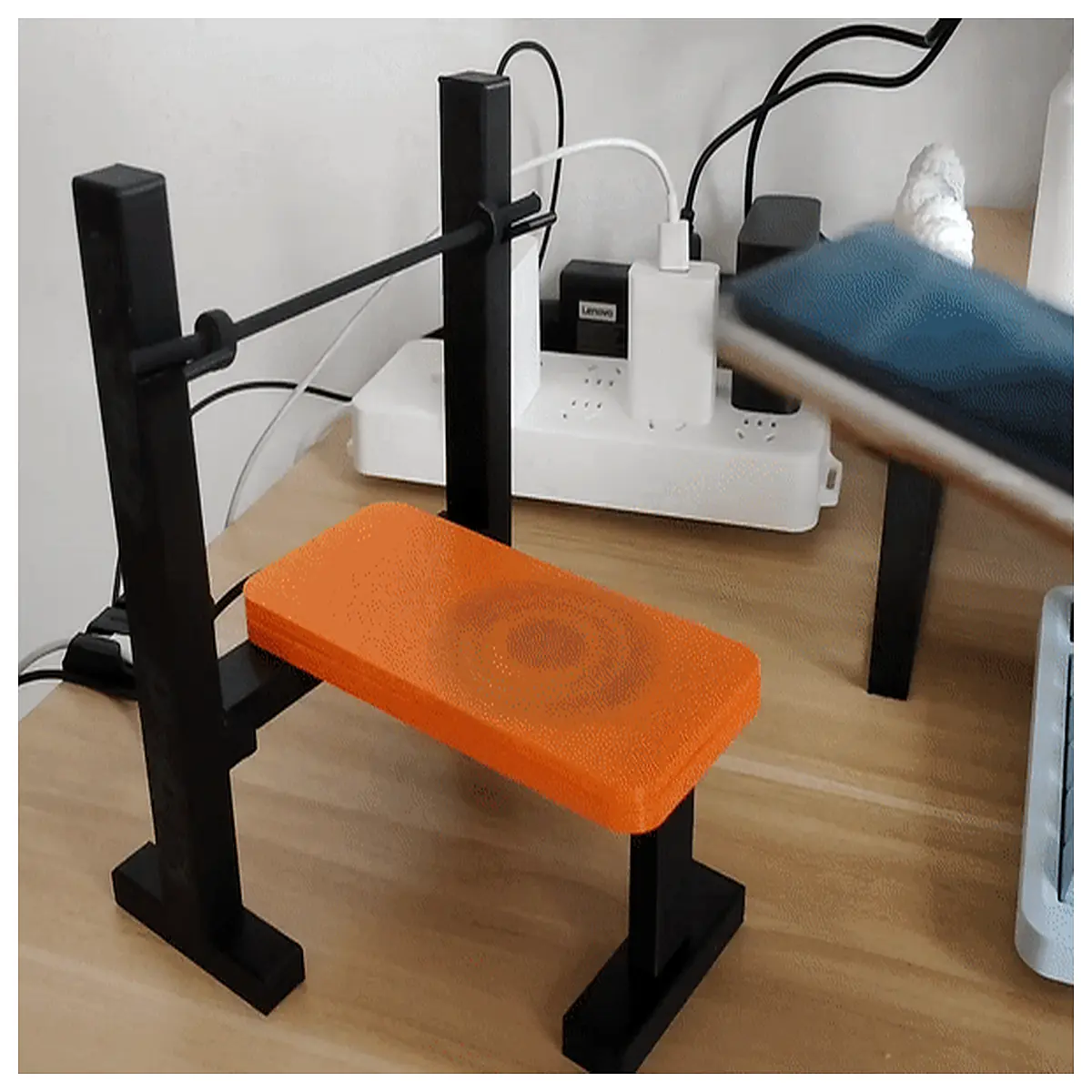 workout phone holder for bench press gym wireless charging station fitness equipment accessory