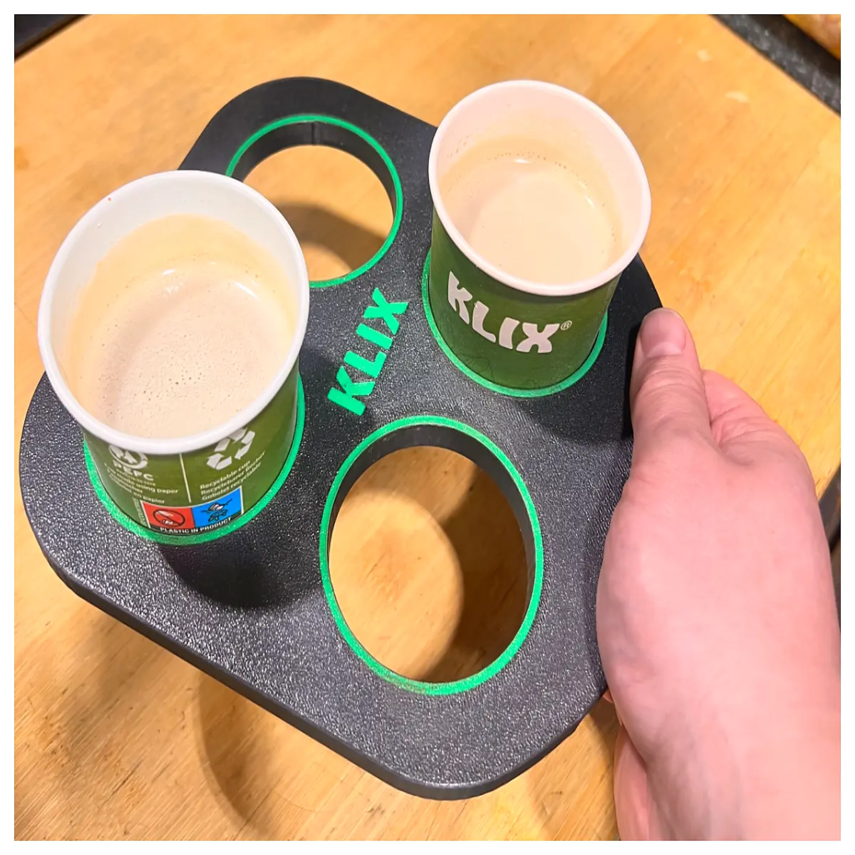 klix coffee cup holder organizer for desk kitchen counter mug storage rack stable non slip base