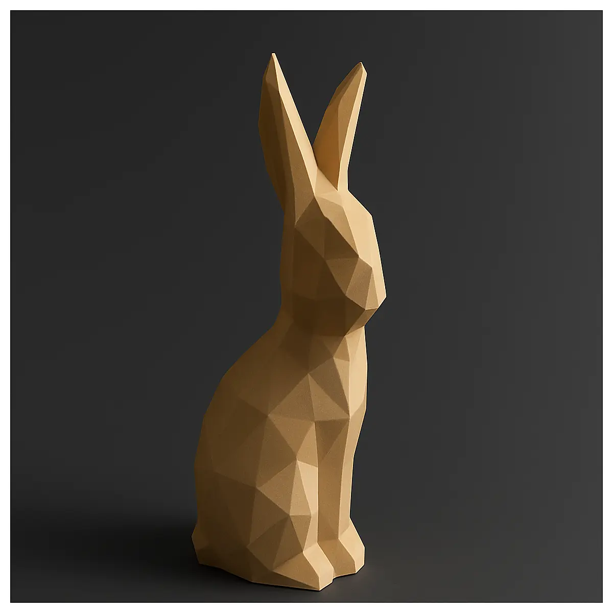 low poly rabbit statue geometric bunny decor modern art sculpture minimalist home decoration abstract animal figure