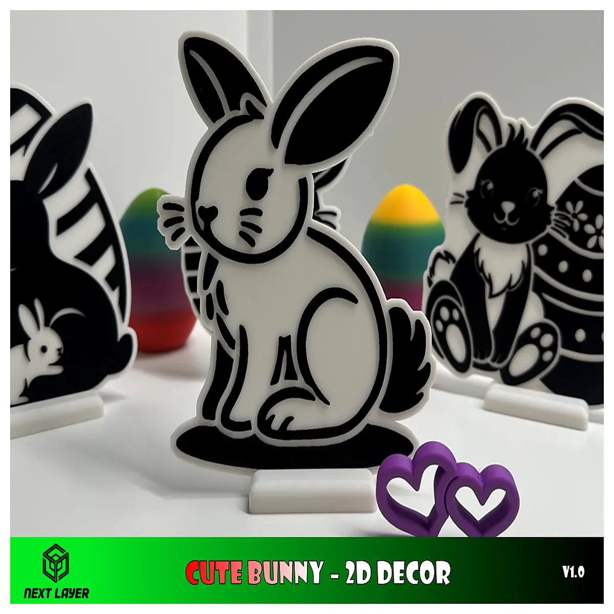 cute bunny wall decals for kids room 2d rabbit sticker art nursery decor vinyl baby shower gift ideas