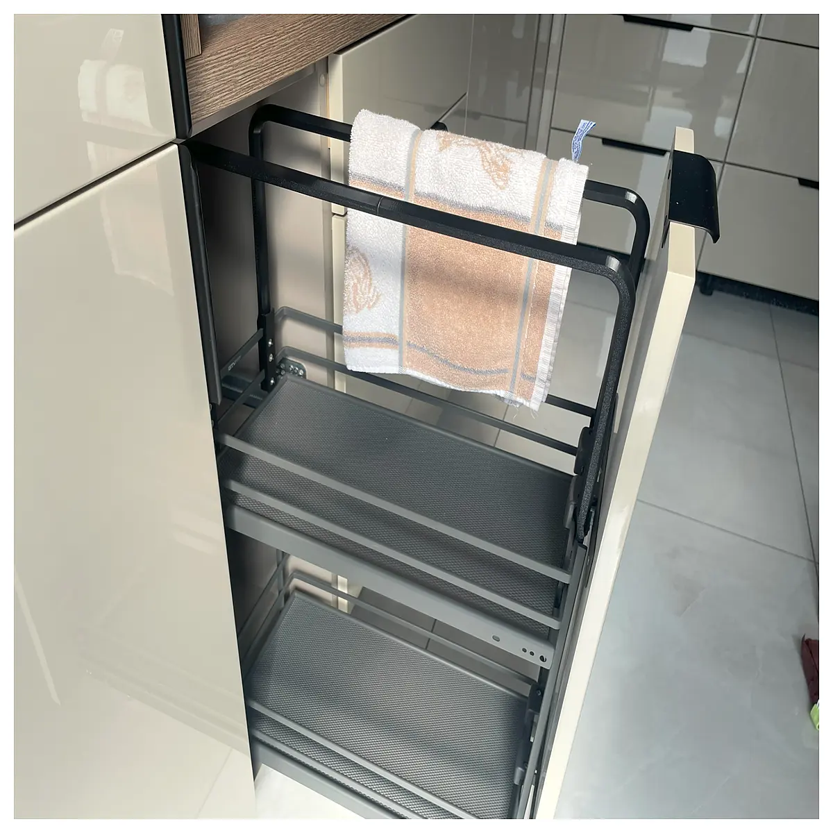 under cabinet towel bar holder for kitchen drawers space saving organizer rack