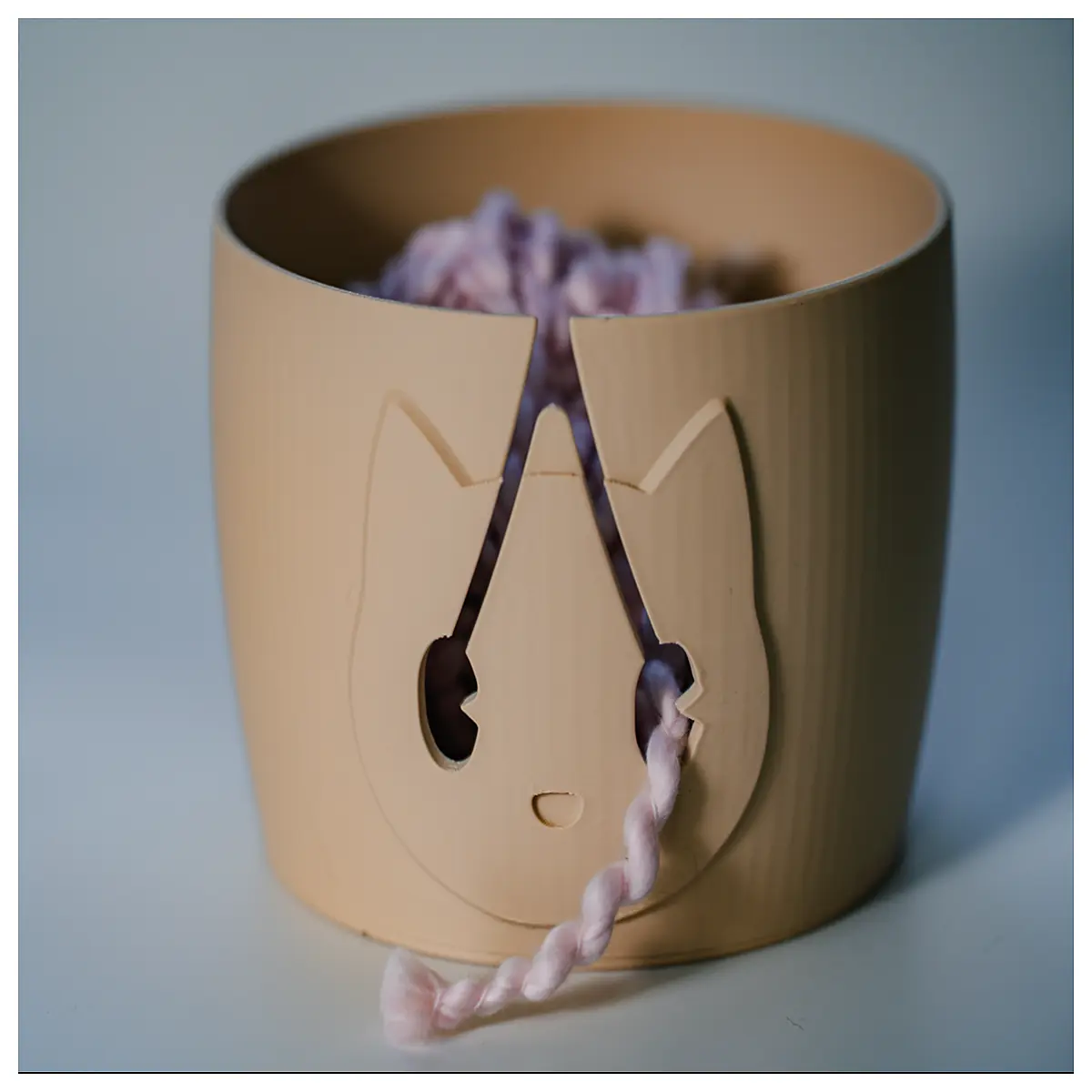 cute cat shaped yarn bowl with weight anti roll storage for knitting projects and crochet supplies