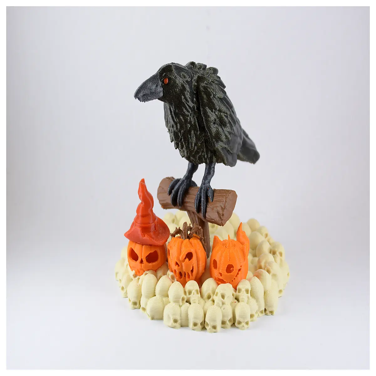 halloween crow decoration spooky yard prop black raven bird statue outdoor garden decor