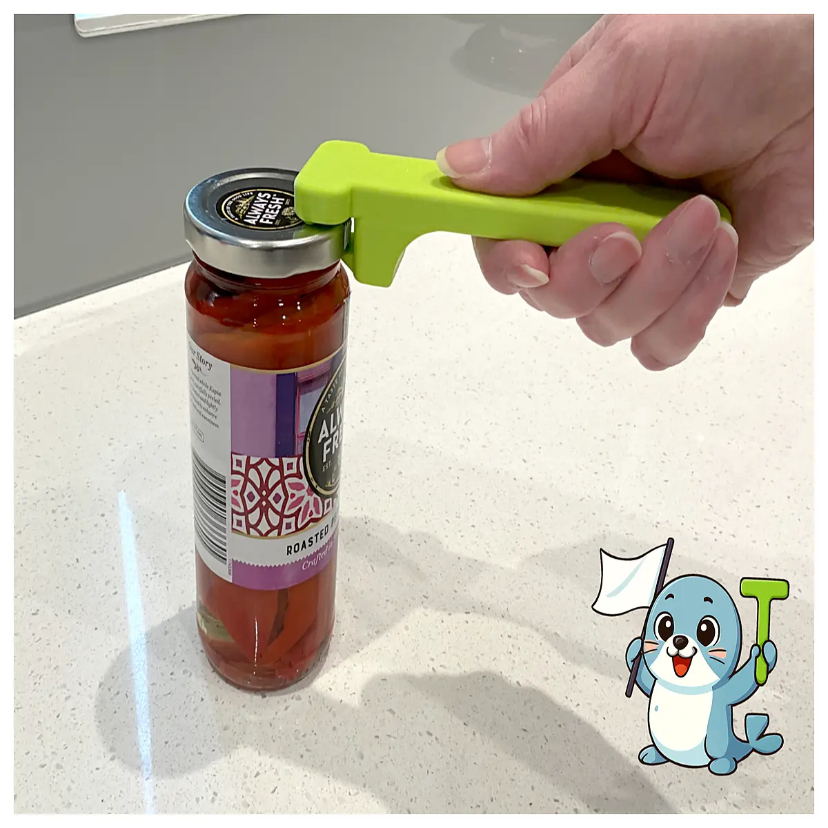 duty can opener manual easy grip non slip stainless steel jar lid remover kitchen gadget for seniors arthritis