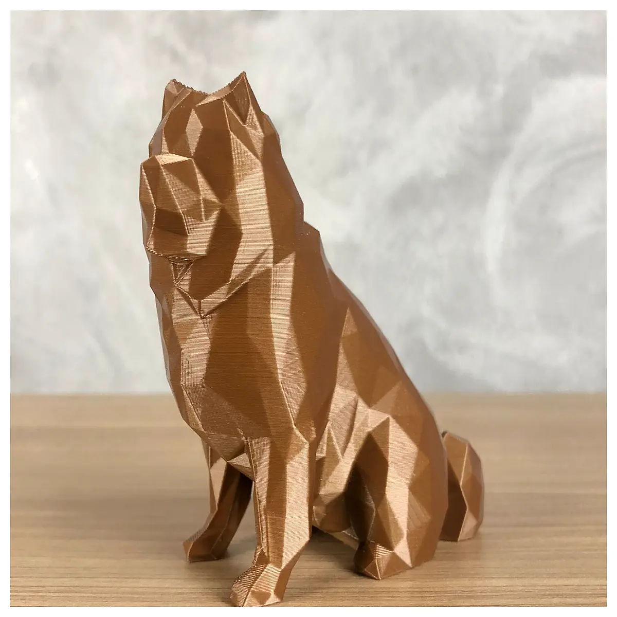 low poly chow chow dog cute cartoon pet figurine polygonal animal sculpture for home decor