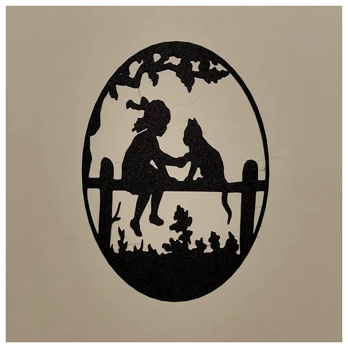 girl and cat silhouette wall art vinyl decal nursery decor sticker