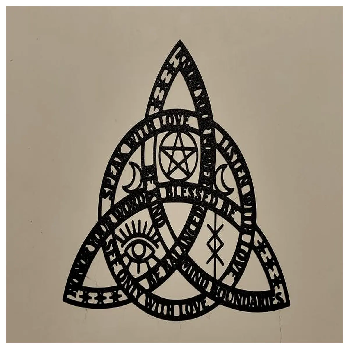 triquetra wall hanging knot art boho home decor metal tapestry symbol