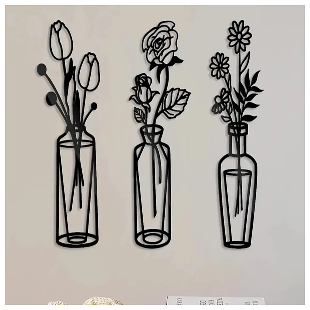 modern ceramic vase wall art decor for living room accent