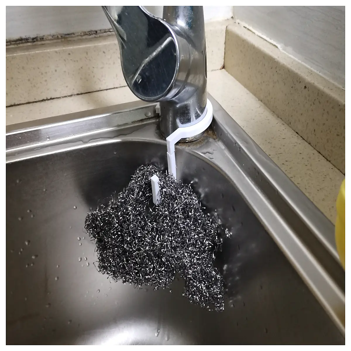 duty steel wool scrubber holder hook for kitchen sink organizer wall mounted cleaning tool storage rack
