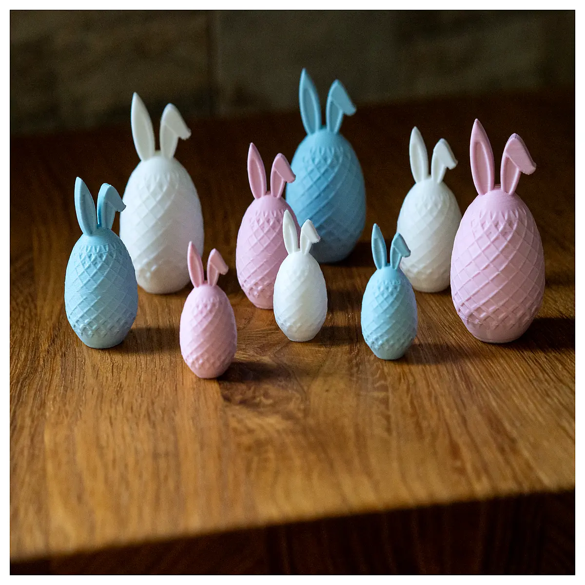 cute bunny ear plaid easter egg decor pastel checkered spring basket filler novelty rabbit themed holiday party supplies