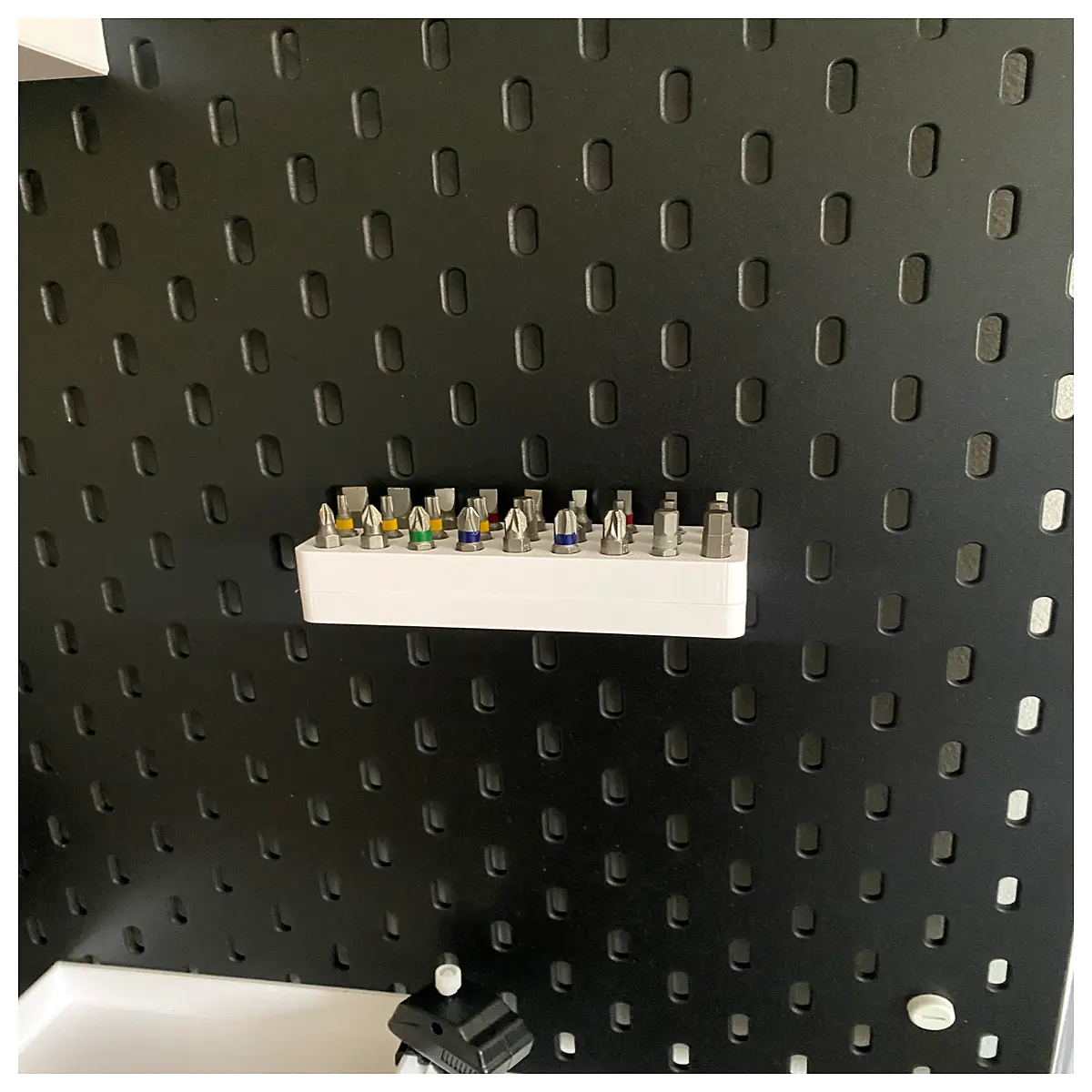detachable skadis drill holder pegboard organizer storage rack tool wall mount