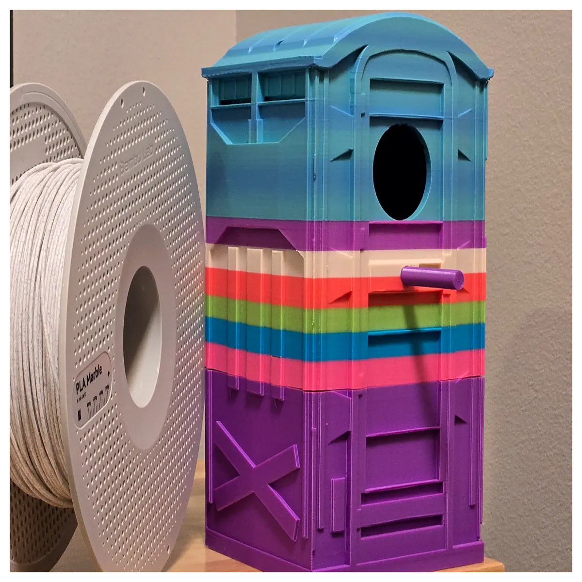 diy bird feeder with integrated toilet for backyard wildlife portable hanging station