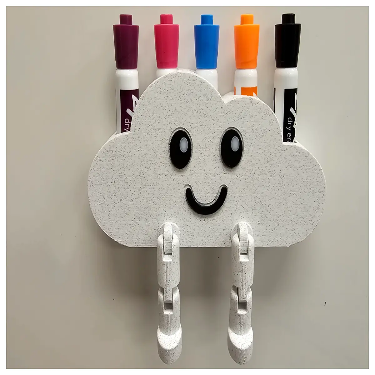 cloud shaped whiteboard marker holder with legs desk organizer for dry erase pens