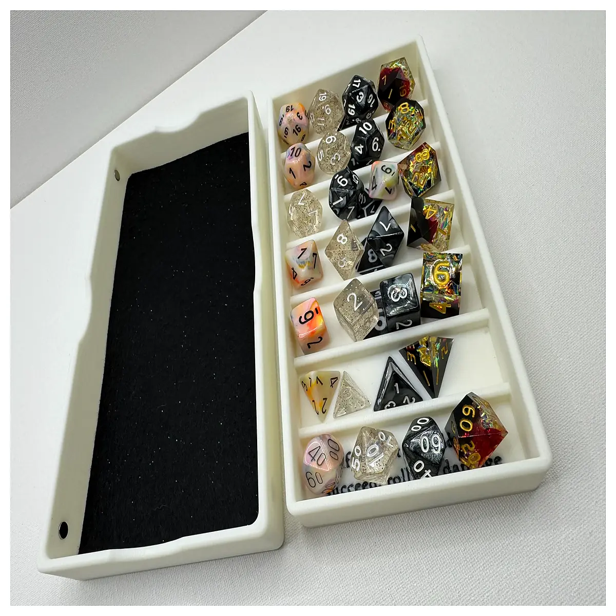 dice tray with lid felt lined casino poker chip storage box portable travel game organizer for board games and tabletop rpgs