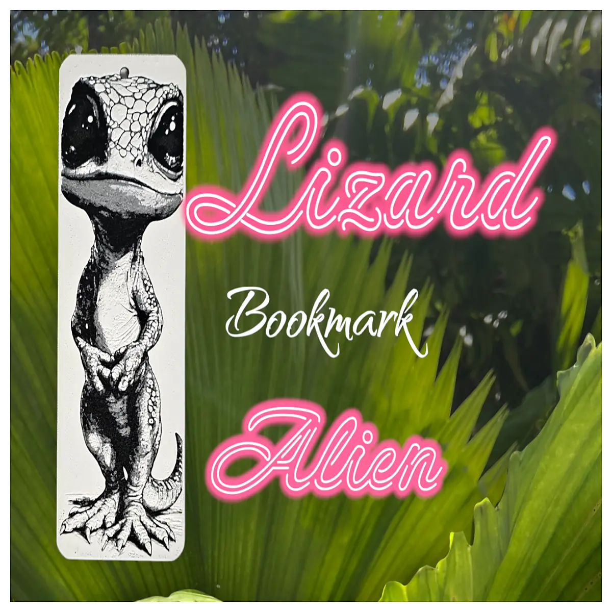 cute lizard alien bookmark for readers sci fi gift idea