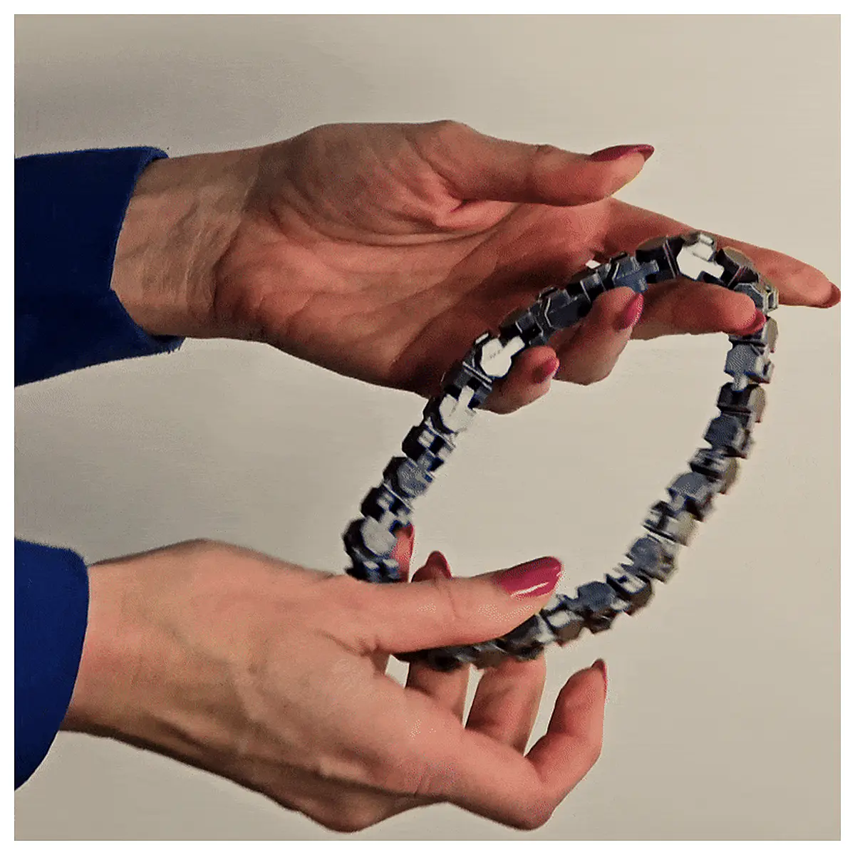 flexible bendable fidget chain link stress relief toy printed anti anxiety sensory tool for adults