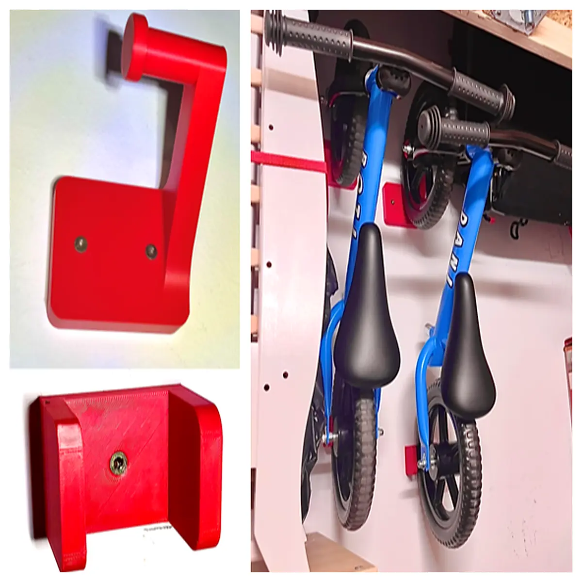 wall mounted balance bike holder rack for kids scooter storage organizer garage