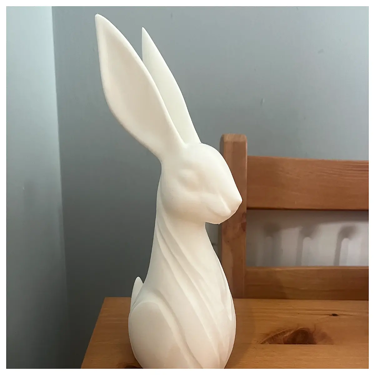 cute bunny figurine for home decor rabbit statue garden ornament pastel animal sculpture shelf whimsical rabbit art piece