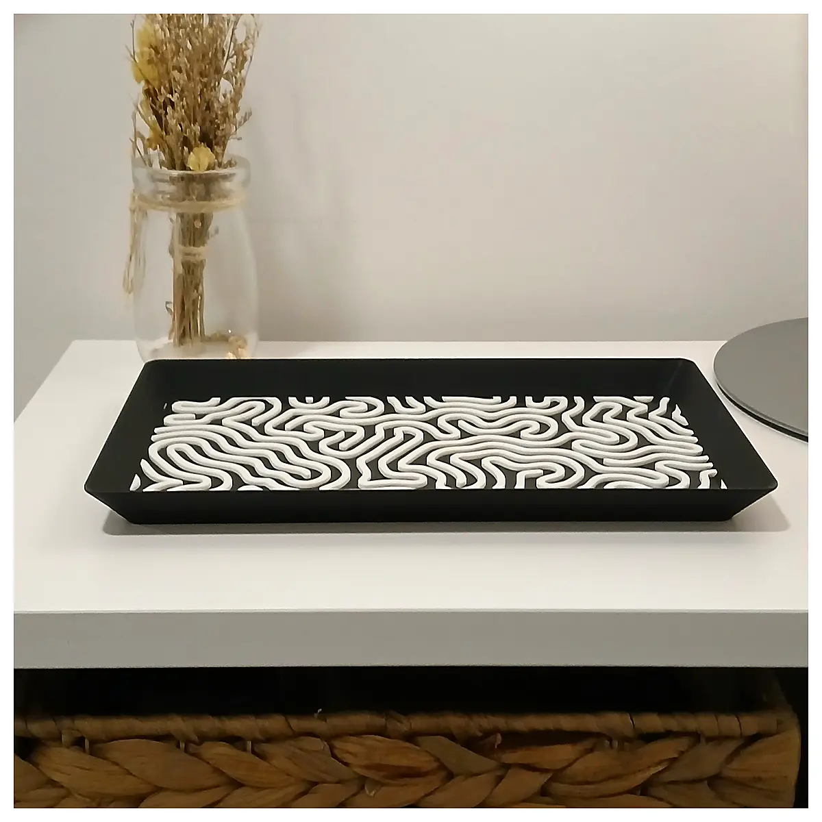 modern geometric pattern rectangular serving tray for coffee table decor stylish home accessories