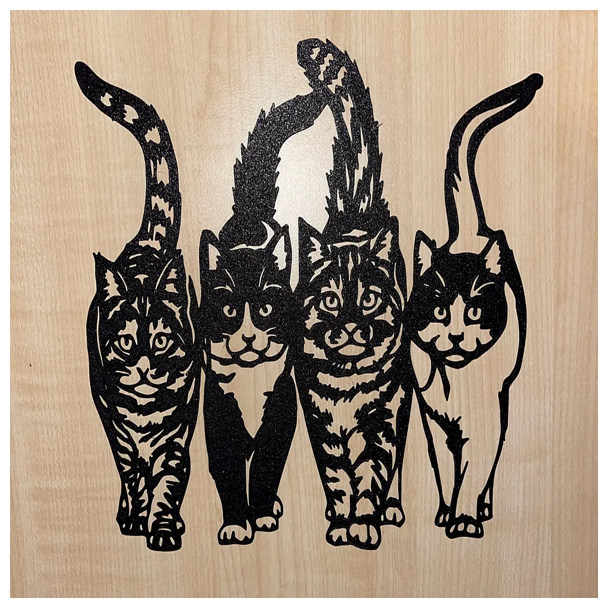 cat wall decor cat silhouette art feline nursery decorations cute animal home accents modern cat poster